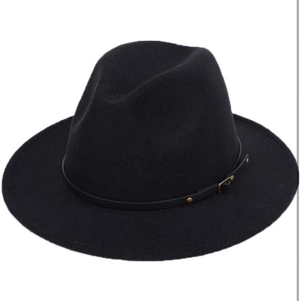 Black WIDE BRIM FEDORA HAT